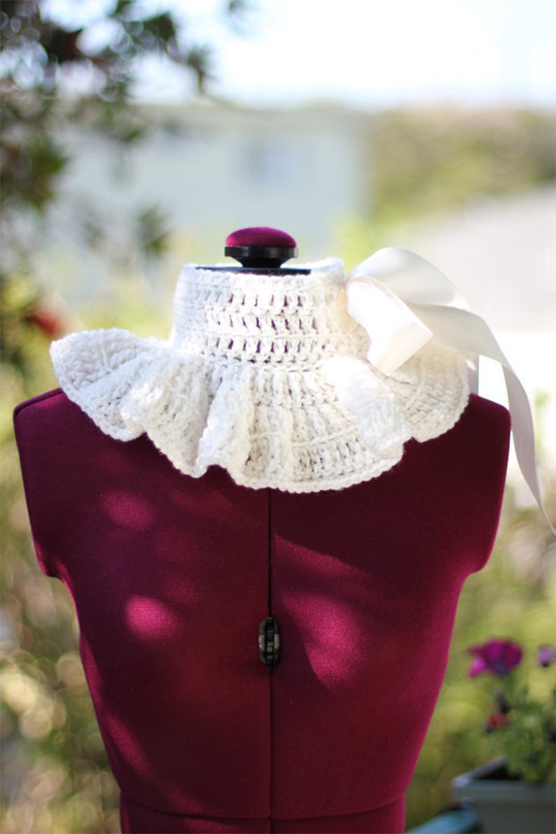 Lots of Colors Victorian Style Fashion Collar in White with Pink Lace Cowl Neck Warmer