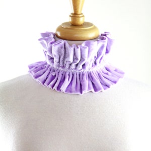 Lilac Lavender Crushed Velvet Collar Victorian Style Choker Collar, Neck Ruff, or Neck Frill Cottagecore Accessories Lots of Colors image 6