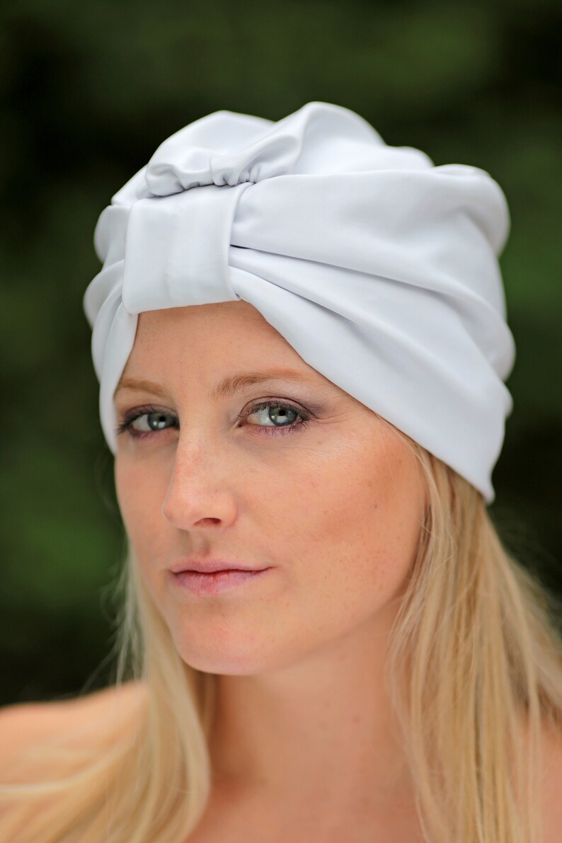 Turban Hat in White Faux Leather Women's Fashion Turbans | Etsy