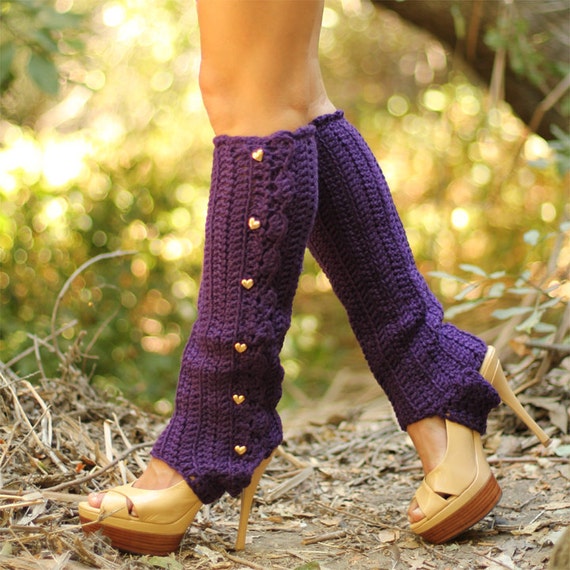 Leg Warmers With Stirrups Deep Purple Lots of Colors 