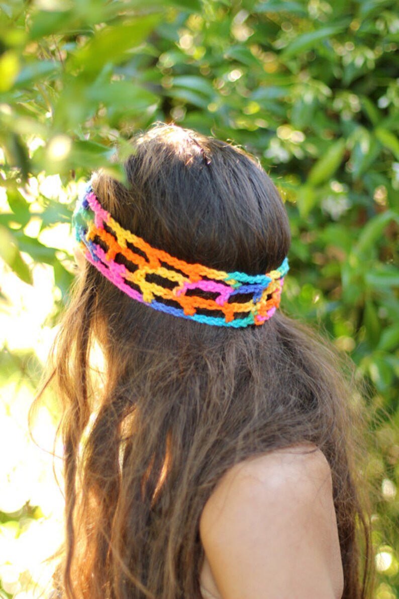 Rainbow Hippie Headband Boho Style Women's Hair Bands Etsy