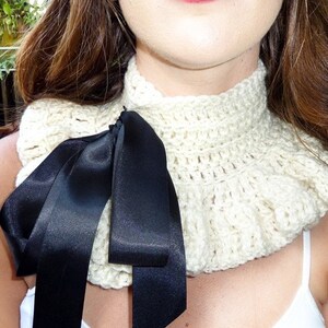 Lots of Colors Victorian Style Fashion Collar in White with Pink Lace Cowl Neck Warmer