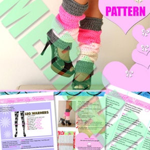 Color Block Leg Warmers Pattern Crochet Pattern Easy image 3