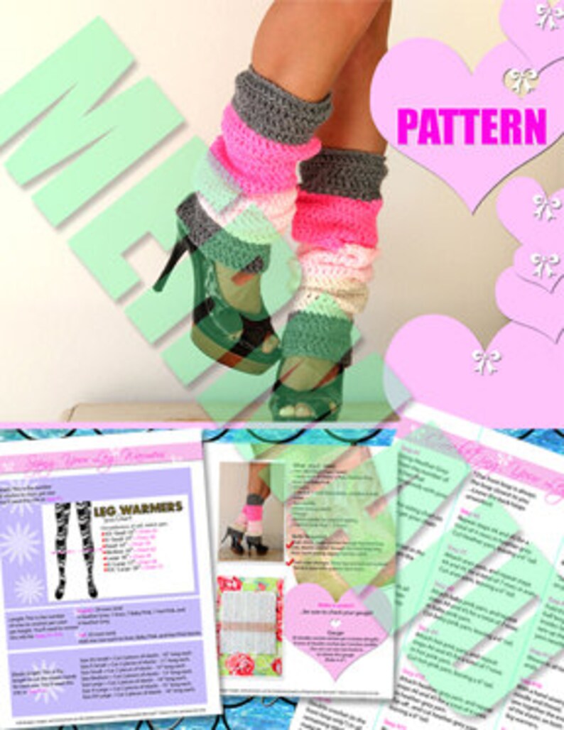 Color Block Leg Warmers Pattern Crochet Pattern Easy image 3