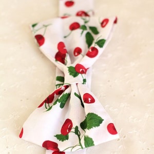 Rockabilly Cherry Print Bow Headband by Mademoiselle Mermaid image 3