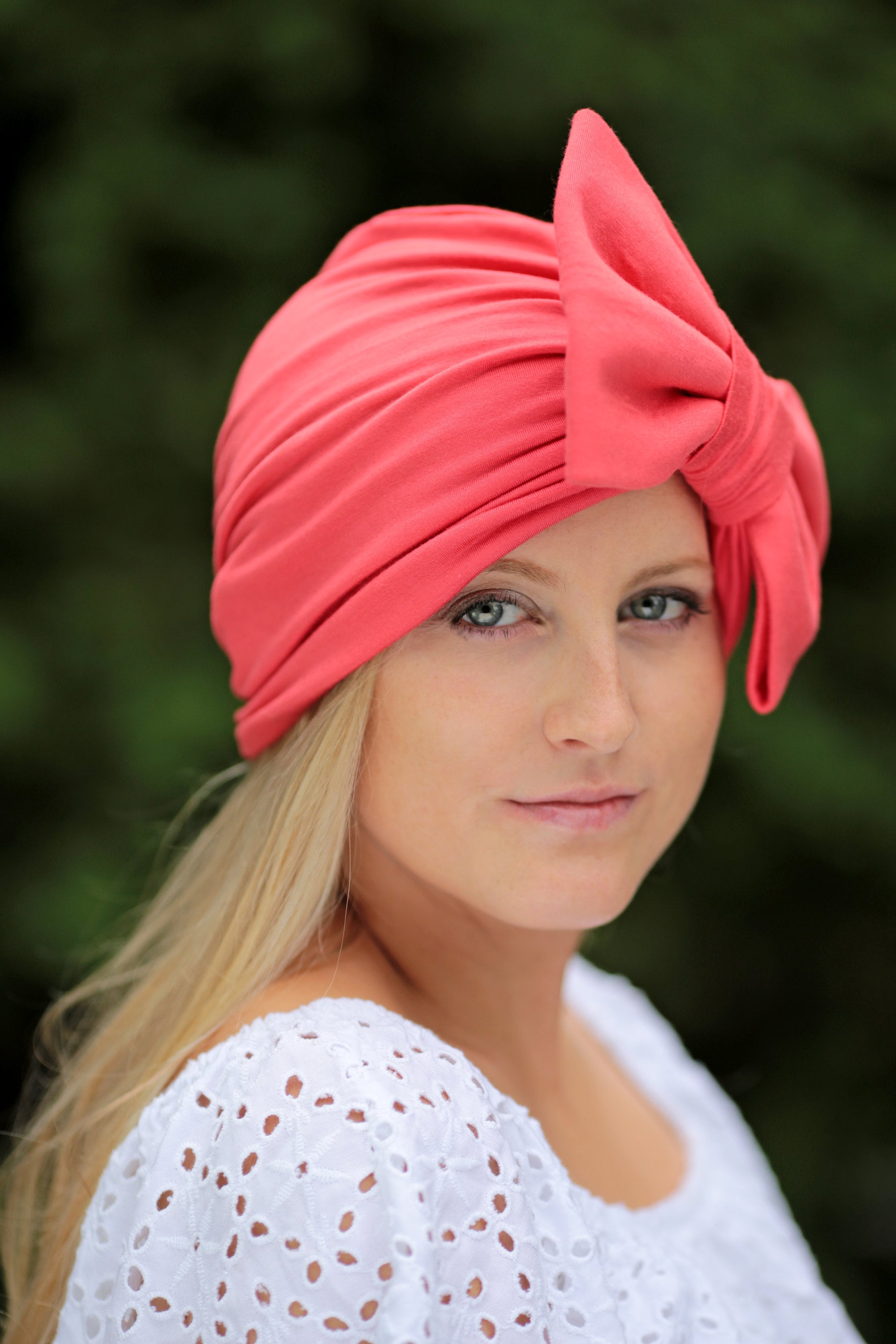 Coral Turban Headwrap with Bow Women's Hair Turbans | Etsy