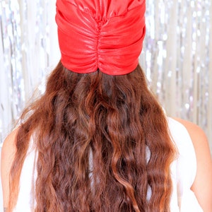 Hair Turban in Red Metallic Womens Fashion Head Wrap Sparkly Turbans image 4