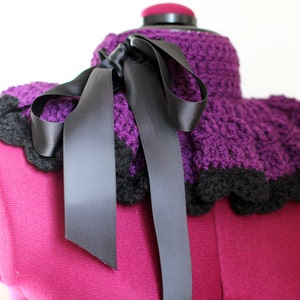 Neck Warmer Victorian Style Fashion Collar in Plum and Black Lots of Colors image 1