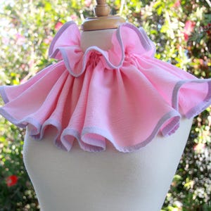 Clown Collar in Pink and Lavender Cotton Gauze