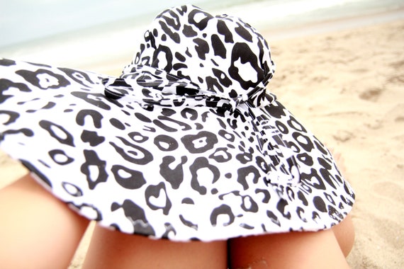 Buy Wide Brim Hat in Leopard Print Black and White Floppy Beach Online in  India 