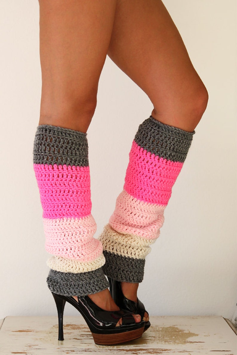 Color Block Leg Warmers Pattern Crochet Pattern Easy image 5