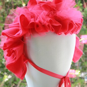 Red Gauze and Tulle Collar Convertible Neck Ruff, Statement Collar, or Bolero Gothic Aesthetic Victorian Collars image 7