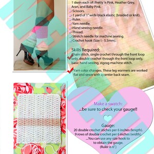 Color Block Leg Warmers Pattern Crochet Pattern Easy image 2