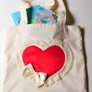 Tote Bag Alice in Wonderland Red Heart Cotton image 1