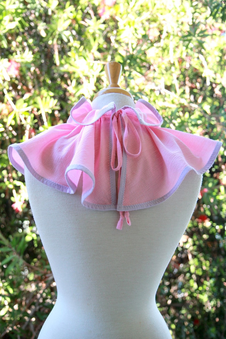 Clown Collar in Pink and Lavender Cotton Gauze