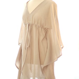 Mini Caftan Dress - Beach Cover Up Kaftan in Natural Cotton Gauze - Lots of Colors