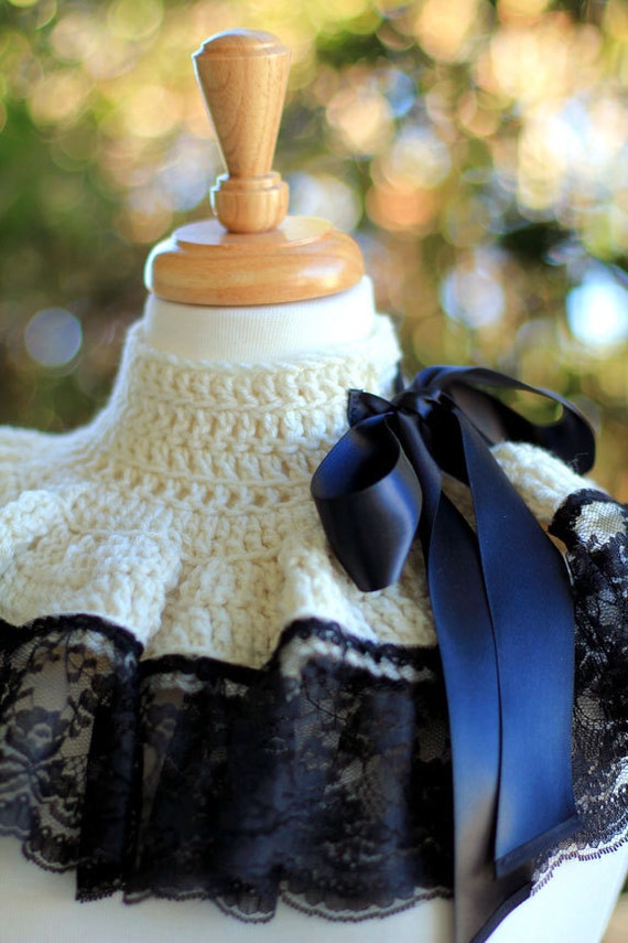 White Lace and Crochet Collar - Victorian, Gothic, or