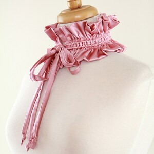 Balletcore Collar in Pink Satin Charmeuse Victorian Collar or Neck Ruff Ballet and Dance Clothing Accessories Lots of Colors image 7