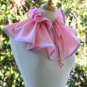 Clown Collar in Pink and Lavender Cotton Gauze
