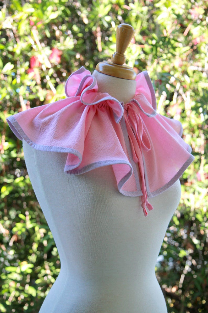 Clown Collar in Pink and Lavender Cotton Gauze