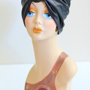 Faux Leather Turban in Black or White by Mademoiselle Mermaid image 4