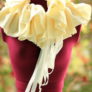 Ruffle Scarf Cream Cotton Gauze Cowl Victorian Fashion Collar image 4