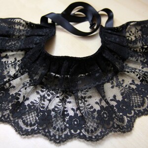 Gothic Black Lace Collar Witch Aesthetic Victorian Inspired Neck Frill Goth Collar Accessories image 8