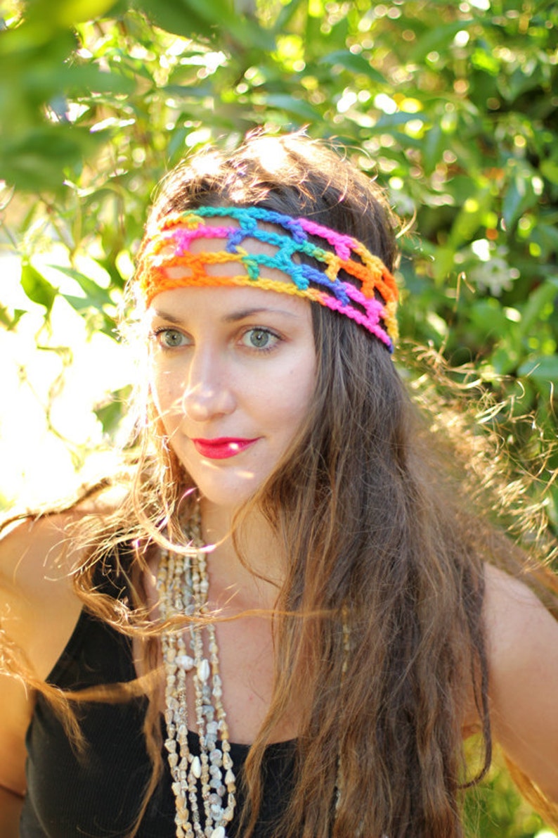 Rainbow Hippie Headband Boho Style Women's Hair Bands Etsy