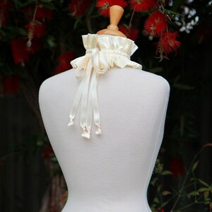 Victorian Collar in Ivory Satin Charmeuse Balletcore Choker Cottagecore Fashion Accessories Lots of Colors image 8