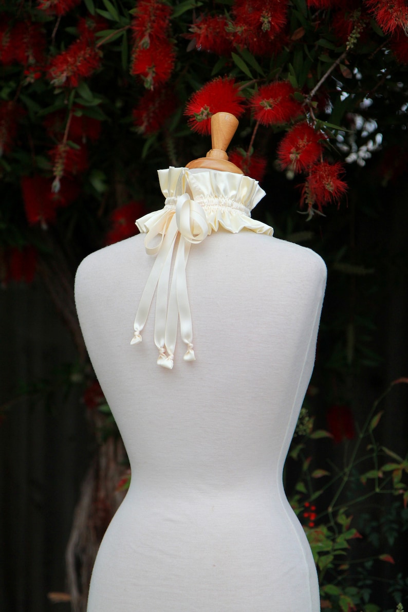 Victorian Collar in Ivory Satin Charmeuse Balletcore Choker Cottagecore Fashion Accessories Lots of Colors image 8