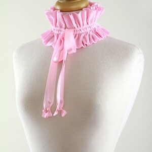 Cottagecore Collar in Pink Cotton Gauze Victorian Style Choker or Neck Ruff Pink Aesthetic Fashion Accessories Lots of Colors image 4