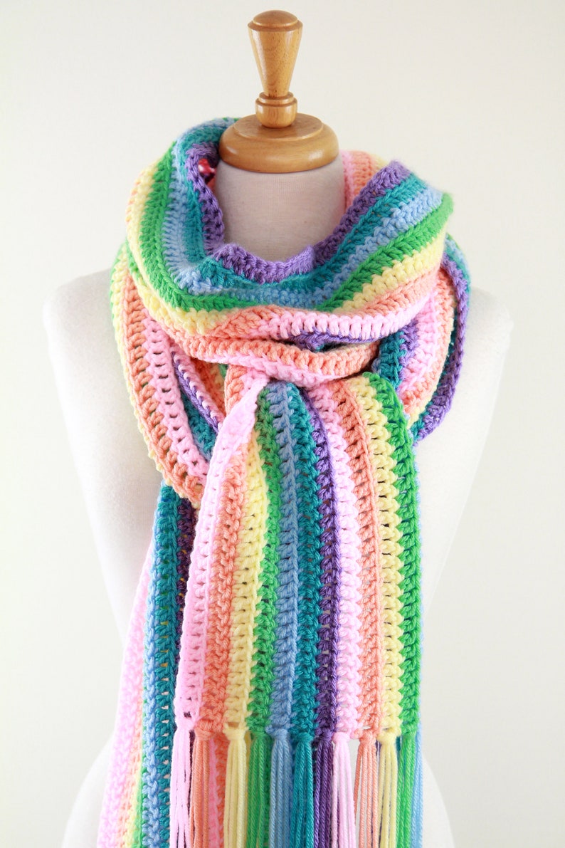 Rainbow Scarf - Chunky Scarf - Long Oversized Blanket Scarf in Colorful ...