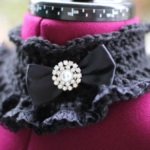 Black Choker Necklace - Victorian Fashion - Crochet Collar - Neo-Victorian
