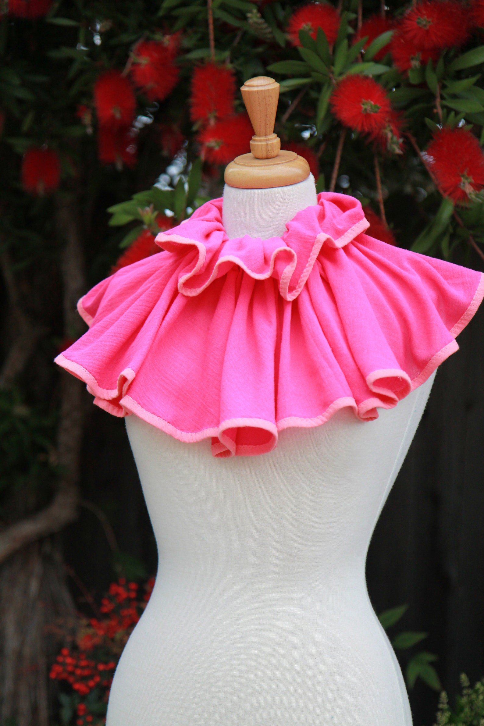Hot Pink Circus Collar With Ruffles - Neck Ruffle or Bib Style Collar ...