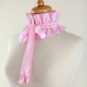 Cottagecore Pink and White Polka Dot Collar Victorian or Edwardian Style Choker or Neck Ruff image 4