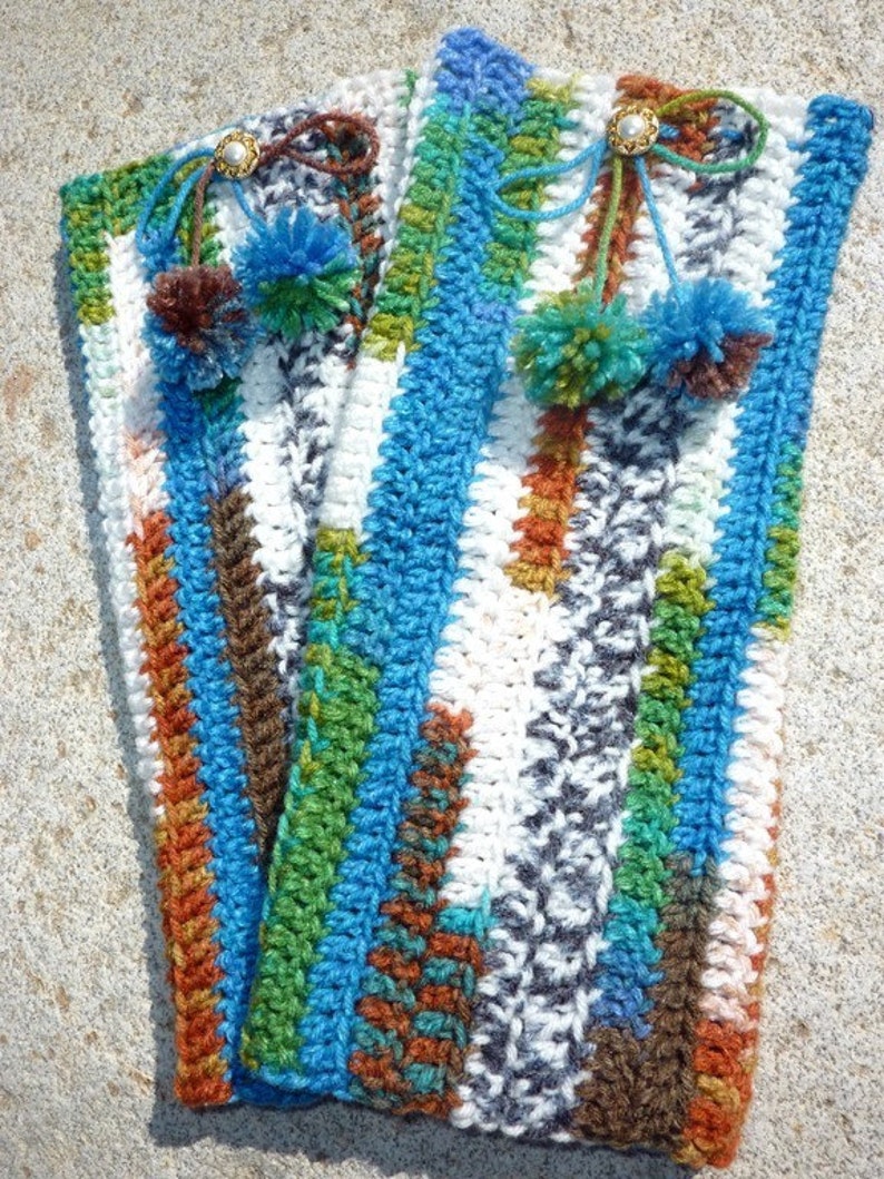 Hello Traveler Leg Warmers with Pom Poms Multi Colored image 4