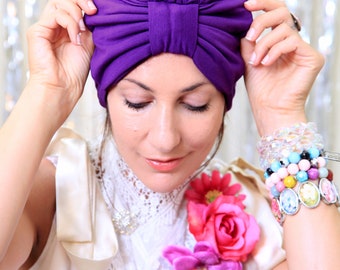 Purple Headwrap Turban with Decorative Bow

GEL5 0526 Turban With Bow - Womens Purple Turban Headwrap - Fashion  main image 3