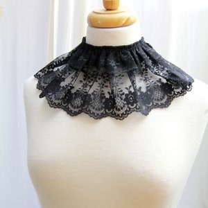 Gothic Black Lace Collar Witch Aesthetic Victorian Inspired Neck Frill Goth Collar Accessories image 7