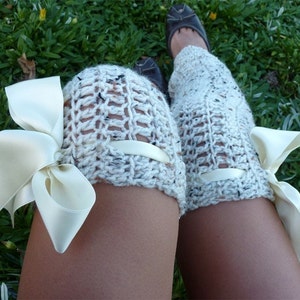 Thigh High Leg Warmers - Over the Knee Crochet Leggings by Mademoiselle Mermaid