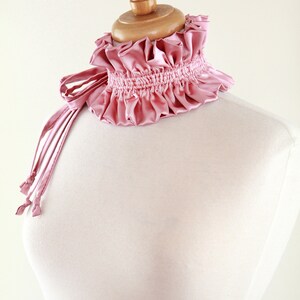 Balletcore Collar in Pink Satin Charmeuse Victorian Collar or Neck Ruff Ballet and Dance Clothing Accessories Lots of Colors image 2