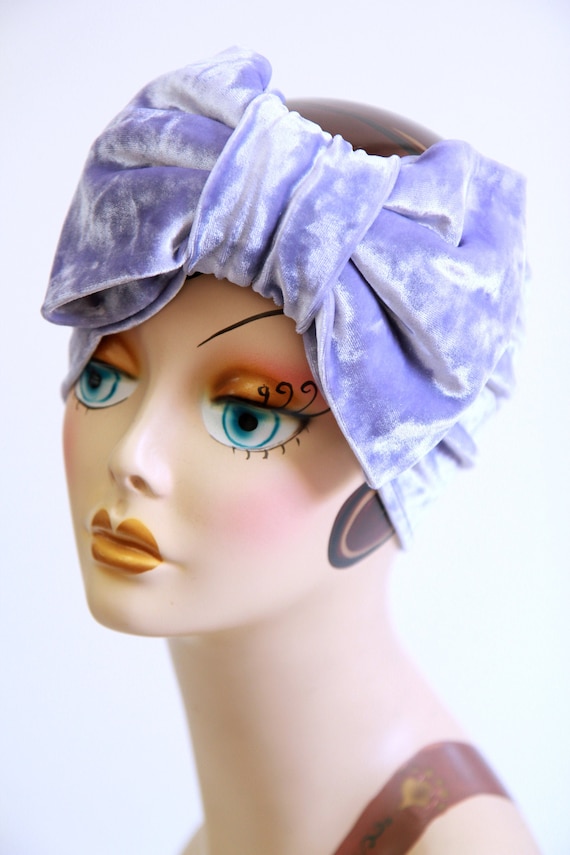 Turban headband in lavender Lavender Silk Top Knot Turban Headband 40 main image 4