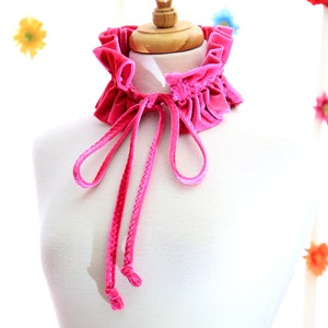 Hot Pink Velvet Collar Women's Neck Ruff Victorian Style Fashion Collars Ruffle Neck Piece Velvet Chokers Lots of Colors image 4