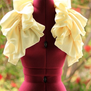 Ruffle Scarf Cream Cotton Gauze Cowl Victorian Fashion Collar image 2
