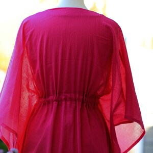 Caftan Maxi Dress Beach Cover Up Kaftan in Fuchsia Cotton Gauze Women's Maxi Dresses Lots of Colors image 3