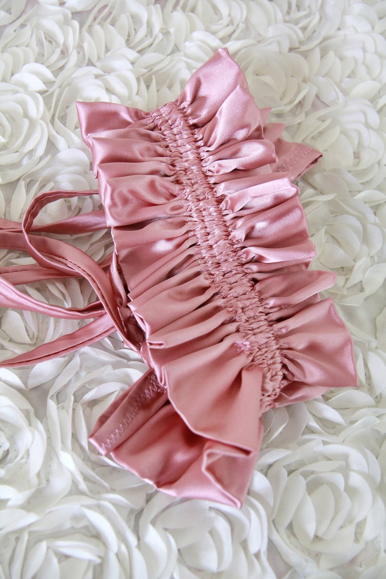 Balletcore Collar in Pink Satin Charmeuse Victorian Collar or Neck Ruff Ballet and Dance Clothing Accessories Lots of Colors image 8
