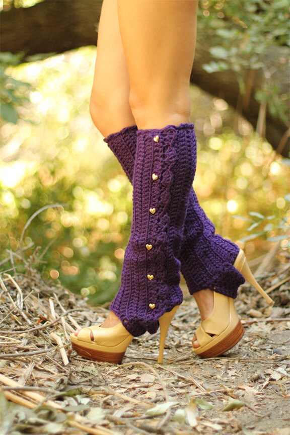 Leg Warmers With Stirrups Deep Purple Lots of Colors Etsy