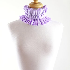 Lilac Lavender Crushed Velvet Collar Victorian Style Choker Collar, Neck Ruff, or Neck Frill Cottagecore Accessories Lots of Colors image 7