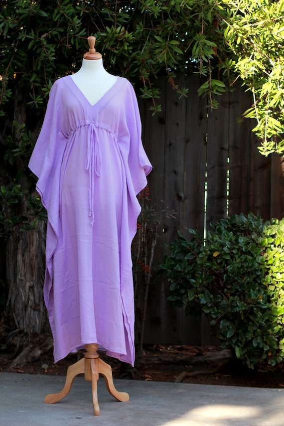 Caftan Maxi Dress - Beach Cover up Kaftan in Lavender Cotton Gauze -  Women's Maxi Dresses - Etsy