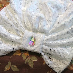 White Lace Turban - Kundalini Yoga Headwrap Turbans - Bohemian Fashion Hair Wrap