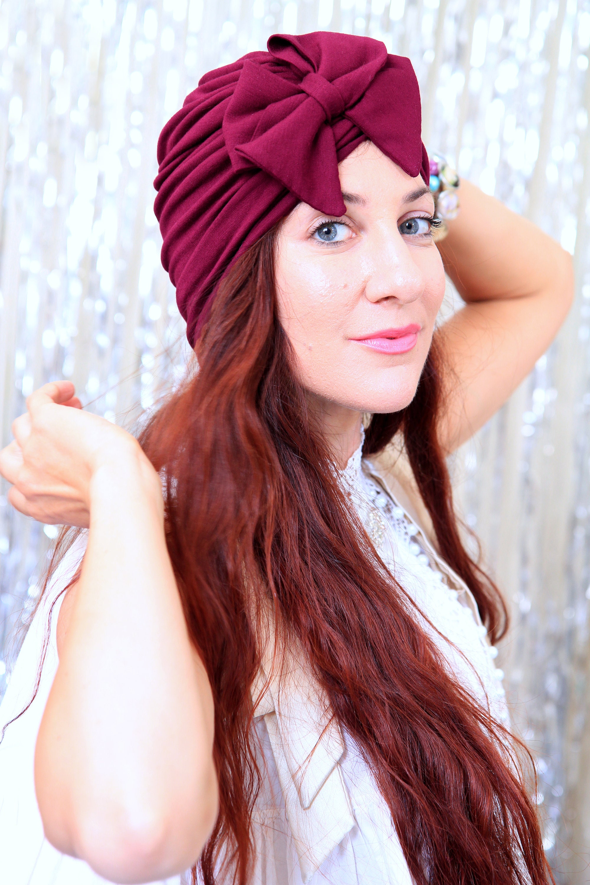 Burgundy Turban Headwrap With Bow Women's Fashion - Etsy Canada